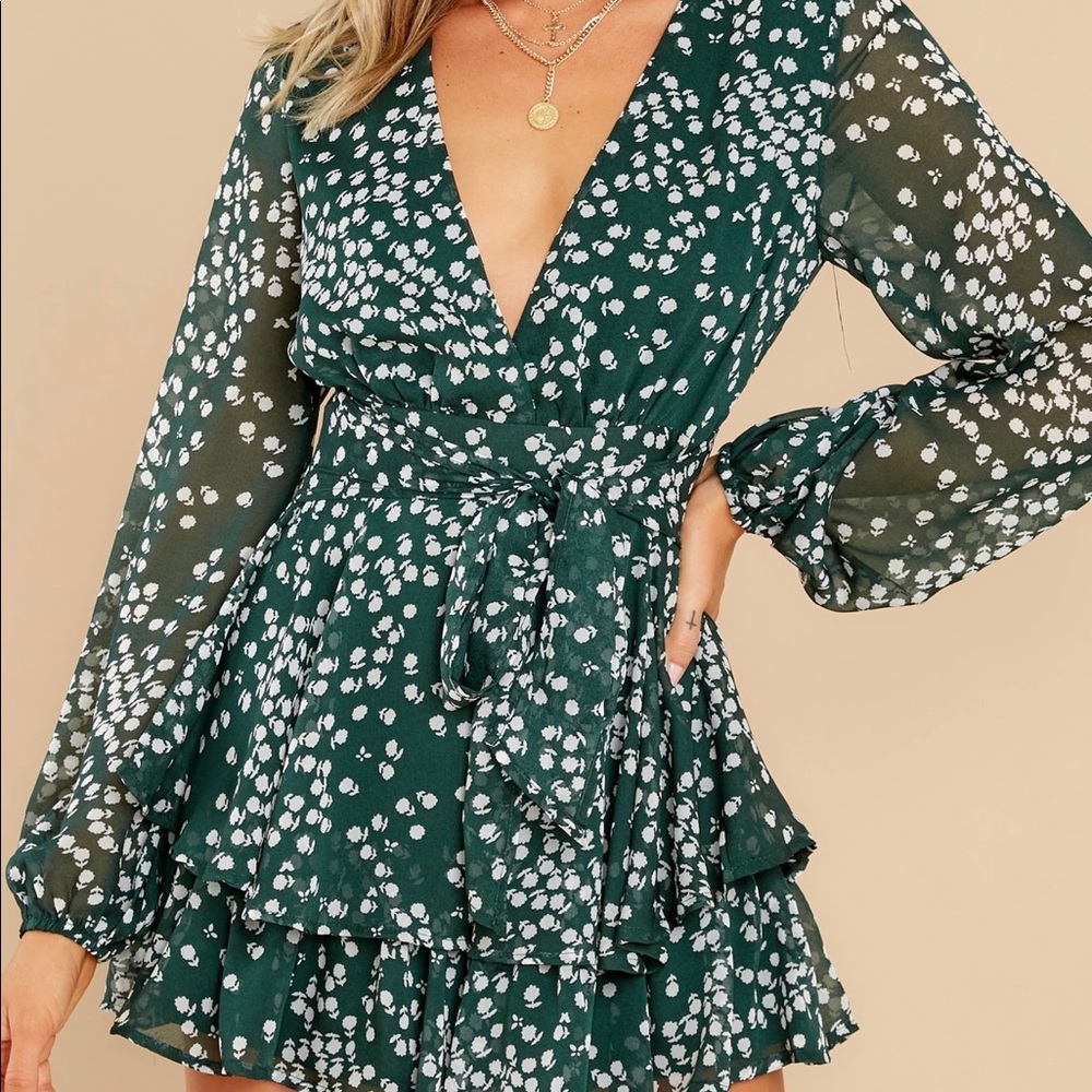 Saints + Secrets Green Floral Romper